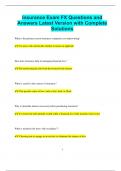 Insurance Exam FX Questions and Answers Latest Version with Complete  Solutions