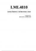 LML4810 Assignment 2 MEMO Semester 1 2025