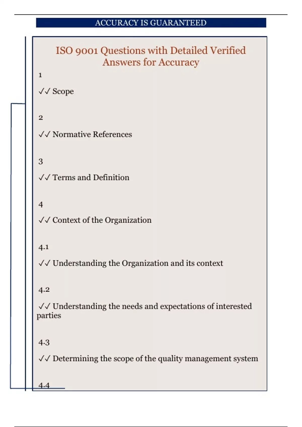 ISO 9001 Questions with Detailed Verified Answers for Accuracy - ISO ...