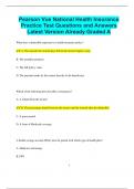 Pearson Vue National Health Insurance Practice Test Questions and Answers Latest Version Already Graded A