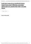 Swift River Med-Surg COMPLETE EXAM QUESTIONS AND VERIFIED ANSWERS &lpar;DETAILED & ELABORATED&rpar; 100&percnt; SOLVED 2025&excl;&excl;