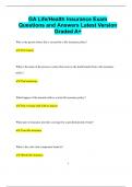 GA Life&sol;Health Insurance Exam Questions and Answers Latest Version  Graded A&plus;