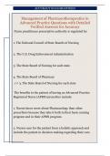 Management of Pharmacotherapeutics in  Advanced Practice Questions with Detailed  Verified Answers for Accuracy 