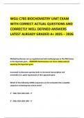 WGU C785 BIOCHEMISTRY UNIT EXAM WITH CORRECT ACTUAL QUESTIONS AND CORRECTLY WELL DEFINED ANSWERS LATEST ALREADY GRADED A&plus; 2025 &ndash; 2026