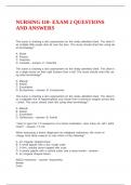 NURSING 110- EXAM 2 QUESTIONS AND ANSWERS