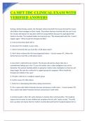 CA MFT TDC CLINICAL EXAM WITH VERIFIED ANSWERS 
