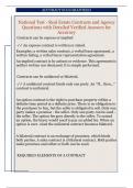 National Test - Real Estate Contracts and Agency  Questions with Detailed Verified Answers for  Accuracy