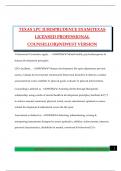 TEXAS LPC JURISPRUDENCE EXAM&lpar;TEXAS LICENSED PROFESSIONAL COUNSELLOR&rpar;&sol;NEWEST VERSION