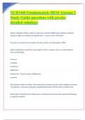 NUR1460 Fundamentals HESI Attempt 2 Study Guide questions with precise detailed solutions