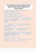 PAEA OBGYN EOR TOPICS EXAM QUESTIONS WITH COMPLETE SOLUTIONS