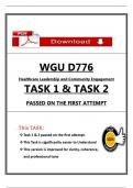 D776 Task 1 & Task 2 &lpar;Passed First Attempt&rpar; &ndash; 2025 &ndash; Complete Assignment Solutions