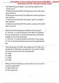 Principles of Accounting Final Exam 2025&sol;2026 &ndash; Verified Questions and A&plus; Answers Study Guide