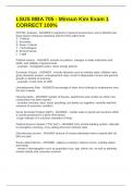 LSUS MBA 705 - Minsun Kim Exam 1 CORRECT 100&percnt;