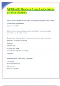 NUR1460C Mendoza Exam 1 with precise detailed solutions