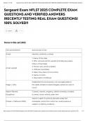 Sergeant Exam NFLST 2025 COMPLETE EXAM QUESTIONS AND VERIFIED ANSWERS &vert;RECENTLY TESTING REAL EXAM QUESTIONS&vert; 100&percnt; SOLVED&excl;&excl;