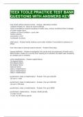 TEEX TCOLE PRACTICE TEST BANK QUESTIONS WITH ANSWERS KEY 