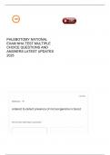 PHLEBOTOMY NATIONAL EXAM NHA TEST MULTIPLE CHOICE QUESTIONS AND ANSWERS LATEST UPDATES 2025