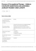 Process of Occupational Therapy - Midterm COMPLETE QUESTIONS AND ANSWERS &vert; ALREADY PASSED &vert; 2025 LATEST&excl;&excl;