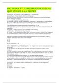 MICHIGAN PT JURISPRUDENCE EXAM QUESTIONS & ANSWERS