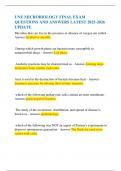 UNE MICROBIOLOGY FINAL EXAM QUESTIONS AND ANSWERS LATEST 2025-2026 UPDATE