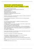 MISSOURI JURISPRUDENCE COUNSELING EXAM CORRECT 100&percnt;