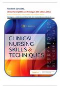 Test Bank Complete&lowbar; Clinical Nursing Skills And Techniques 10th Edition&comma; &lpar;2021&rpar; By Anne G&period; Perry&comma; Patricia A&period; Potter&comma; Wendy R&period; Ostendorf&comma; Nancy Laplante All Chapters 1-43&vert; 15 Units&vert; Edition With Well Detailed Answers&vert; Grade A&plus;