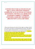 CONNECTICUT REAL ESTATE EXAM  2025 &lpar;A NEW UPDATED VERSION&rpar;  COMPLETE ACTUAL EXAM ACCURATE  QUESTIONS AND WELL ELABORATED  ANSWERS &lpar;CORRECT VERIFIED  ANSWERS&rpar; &vert;ALREADY GRADED A&plus;  &lpar;BRAND NEW&excl;&excl;&rpar; FULL REVISED