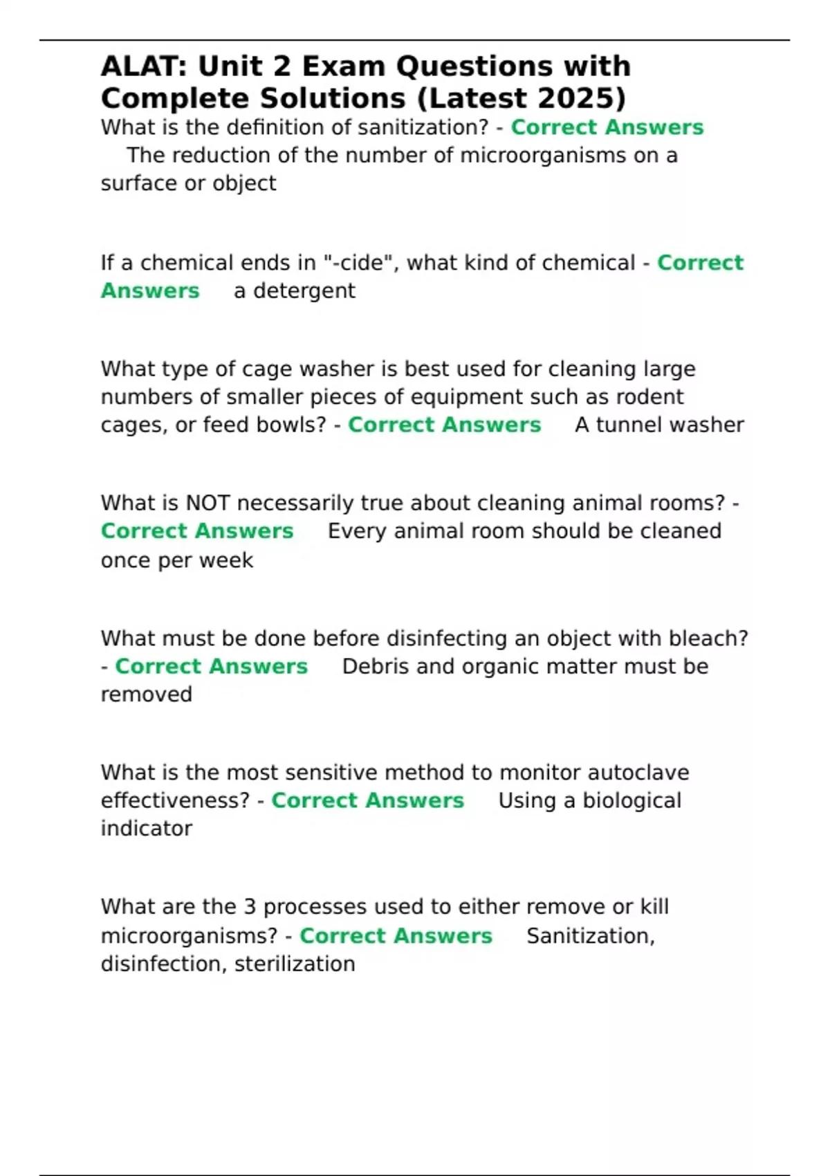 Alat Unit 2 Exam Questions With Complete Solutions Latest 2025 Alat