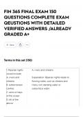 FIN 365 FINAL EXAM 150 QUESTIONS COMPLETE EXAM QEUSTIONS WITH DETAILED VERIFIED ANSWERS &sol;ALREADY GRADED A&plus;