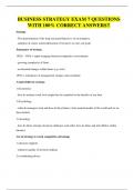 BUSINESS STRATEGY EXAM 7 QUESTIONS WITH 100&percnt; CORRECT ANSWERS&excl;&excl;