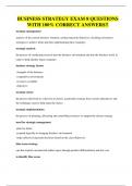 BUSINESS STRATEGY EXAM 8 QUESTIONS WITH 100&percnt; CORRECT ANSWERS&excl;&excl;