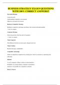 BUSINESS STRATEGY EXAM 9 QUESTIONS WITH 100&percnt; CORRECT ANSWERS&excl;&excl;