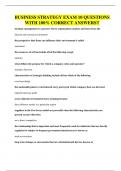 BUSINESS STRATEGY EXAM 10 QUESTIONS WITH 100&percnt; CORRECT ANSWERS&excl;&excl;