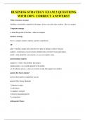 BUSINESS STRATEGY EXAM 2 QUESTIONS WITH 100&percnt; CORRECT ANSWERS&excl;&excl;