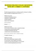 BUSINESS STRATEGY EXAM 3 QUESTIONS WITH 100&percnt; CORRECT ANSWERS&excl;&excl;