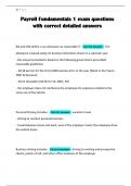 Payroll Fundamentals 1 exam questions with correct detailed answers