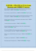 NCBTMB   UPDATED ACTUAL Exam  Questions and CORRECT Answers