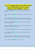 F&period;A&period;C&period;E Fundamentals of Code Enforcement  Level I UPDATED ACTUAL Exam  Questions and CORRECT Answers