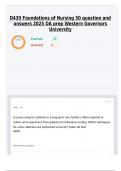 D439 Foundations of Nursing 50 question and answers 2025 OA prep Western Governors University