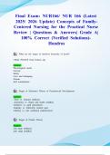 Final Exam&colon; NUR166&sol; NUR 166 &lpar;Latest 2025&sol; 2026 Update&rpar; Concepts of Family-Centered Nursing for the Practical Nurse Review &vert; Questions & Answers&vert; Grade A&vert; 100&percnt; Correct &lpar;Verified Solutions&rpar;- Hondros