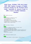 Final Exam&colon; NUR166&sol; NUR 166 &lpar;Latest 2025&sol; 2026 Update&rpar; Concepts of Family-Centered Nursing for the Practical Nurse Guide &vert; Questions & Answers&vert; Grade A&vert; 100&percnt; Correct &lpar;Verified Solutions&rpar;- Hondros