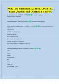 NUR 1290 Final Exam ACTUAL UPDATED  Exam Questions and CORRECT Answers 