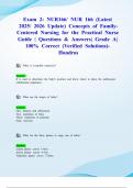 Exam 2&colon; NUR166&sol; NUR 166 &lpar;Latest 2025&sol; 2026 Update&rpar; Concepts of Family-Centered Nursing for the Practical Nurse Guide &vert; Questions & Answers&vert; Grade A&vert; 100&percnt; Correct &lpar;Verified Solutions&rpar;- Hondros
