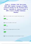 Exam 1&colon; NUR166&sol; NUR 166 &lpar;Latest 2025&sol; 2026 Update&rpar; Concepts of Family-Centered Nursing for the Practical Nurse Review &vert; Questions & Answers&vert; Grade A&vert; 100&percnt; Correct &lpar;Verified Solutions&rpar;- Hondros
