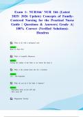 Exam 1&colon; NUR166&sol; NUR 166 &lpar;Latest 2025&sol; 2026 Update&rpar; Concepts of Family-Centered Nursing for the Practical Nurse Guide &vert; Questions & Answers&vert; Grade A&vert; 100&percnt; Correct &lpar;Verified Solutions&rpar;- Hondros