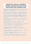 MINNESOTA SPECIAL ENGINEER BOILER LICENSE PRACTICE EXAM QUESTIONS AND ANSWERS 2025