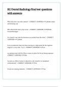 BU Dental Radiology final test questions with answers