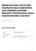 SERGEANT EXAM NFLST 2025 COMPLETE EXAM QUESTIONS AND VERIFIED ANSWERS &vert;RECENTLY TESTING REAL EXAM QUESTIONS&vert; 100&percnt; SOLVED&excl;&excl;
