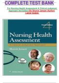 COMPLETE TEST BANK   For Nursing Health Assessment A Clinical Judgment Approach 4rd Edition By Sharon Jensen &lpar;Author&rpar;  Latest Update 