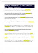 US HISTORY UNIT 3 &rpar; Exam Questions and Correct Solutions